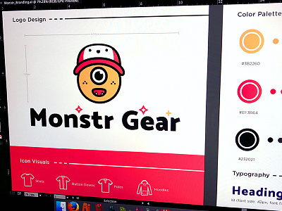 Monstr Gear Branding/Clothing branding clothing icons logo palette typography