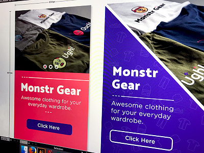 Monstr Gear Digital Banners ads branding buttons clothing digital banners online web
