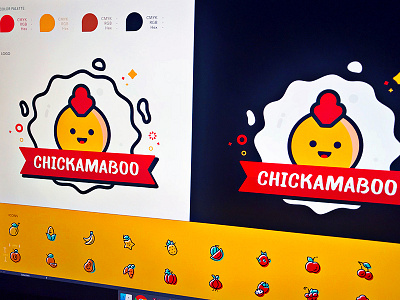 Chickamaboo Branding Project branding chicken egg guide icons logo palette personal print style