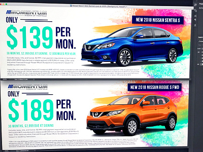 Spring Web Banners for Momentum Auto Group assets colors graphic image lease offer online slider special spring vehicle web banner