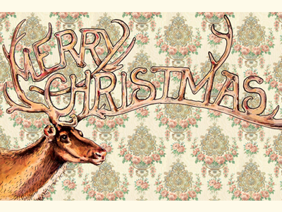 Christmas Card Typography card christmas handlettering reindeer typography wallpaper watercolor