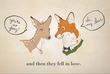 Fox Valentine cute deer fox illustration valentine