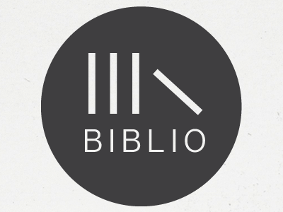 Biblio Logo biblio books bookstore circle geometry grey lines slate type typography