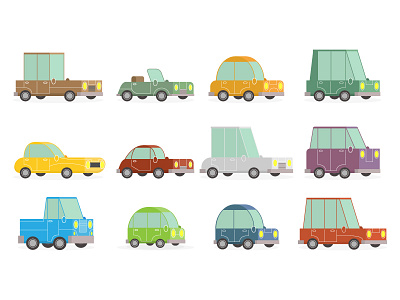 Cartoon Cars car cartoon collection flat cars flat design retro transport vehicle vintage