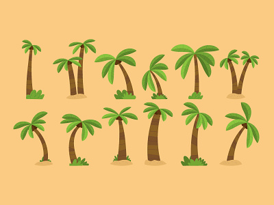 Flat Palm Tree Collection collection flat palm palm tree tree