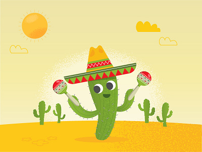 Cactus with mexican hat