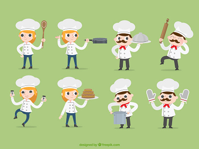 Flat Chef Characters