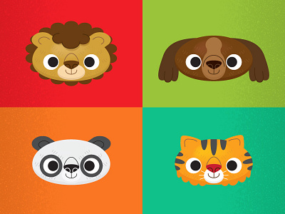 Flat Animal Collection V2 dog flat illustration lion panda tiger