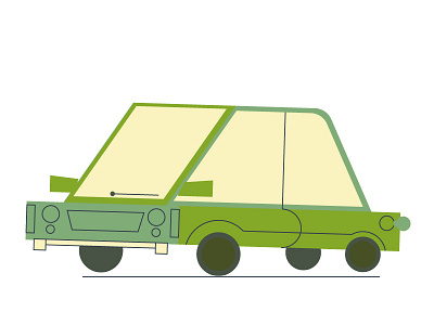 Green Car 🚗 auto basic car green line minimal simple