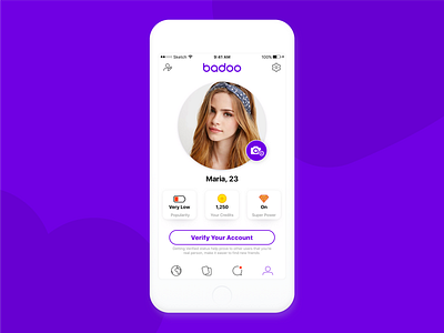 Redesign of  Own Profile Page for Badoo app