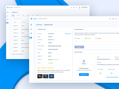 Admin CRM dashboard