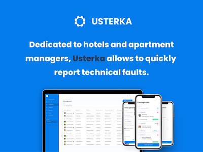 Usterka Branding and App branding design development hotels illustration logo managament mobile app product design ui uiux