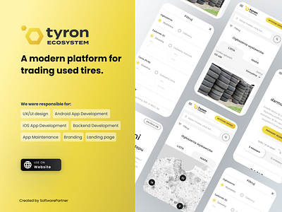 Tyron - platform for trading used tires development platform product design uiux
