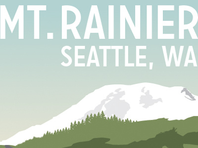 Mt. Rainier art deco illustration poster