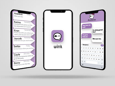 wink app app branding design graphic design illustration logo vector