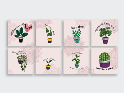 Grid Post Layout - "Planty Quotes" Humor branding design graphic design illustration illustrator vector