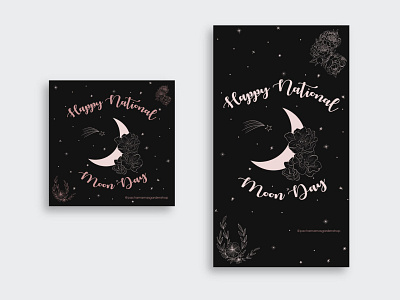 National Moon Day 2021 - Feed & Story Post branding graphic design illustration illustrator vector