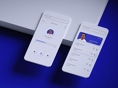 Music app ( soft UI ) app design graphic design ui ux