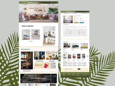 Home page and product page- furniture website