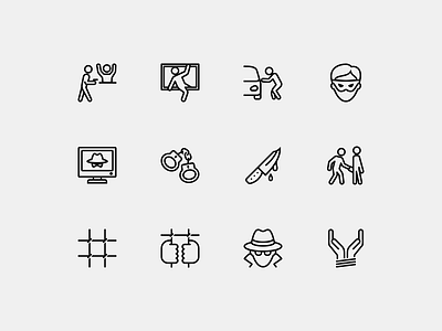 Crime Icons for iOS bank robbery crime fraud handcuffs ios ios icons knife prison prisoner spy theft tied hands