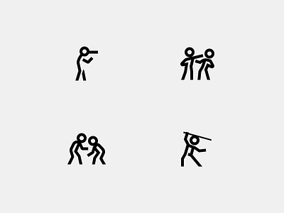 Martial Arts action fighting glyph icons line icons punching sparring sport stick fighting windows icons wrestling