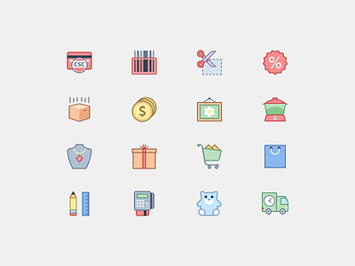 E-commerce Icons in Office Style