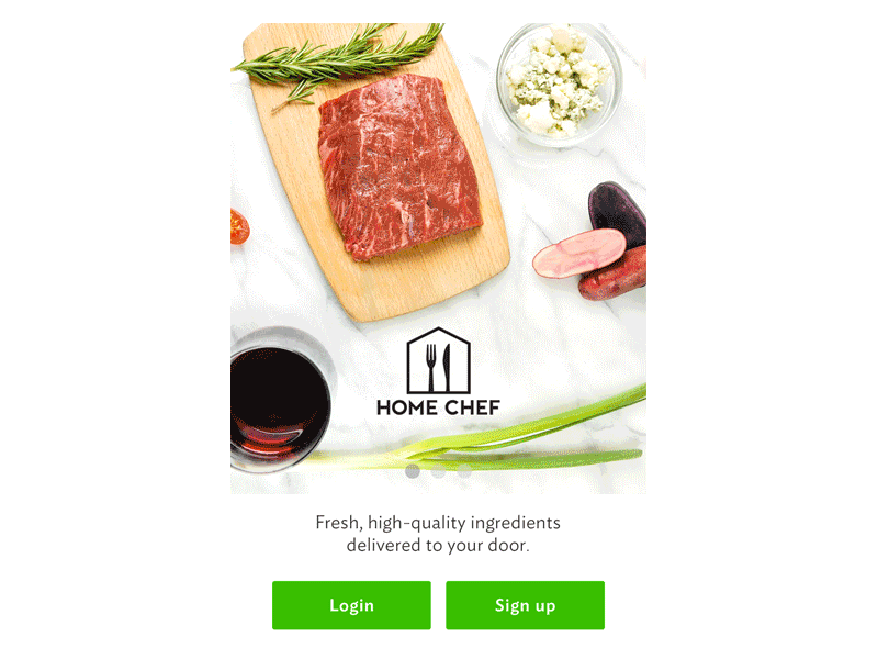 Startup Screens food home chef mobile app mobile screens