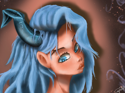Baleora demon girl digital art fantasy character portrait