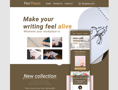 PenTheon Stationery Landing Page landing page stationery ui ux web design