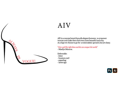 AIV branding graphic design logo shoes shoestore