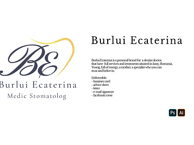 Burlui Ecaterina Brand branding dentist design graphic design logo vector