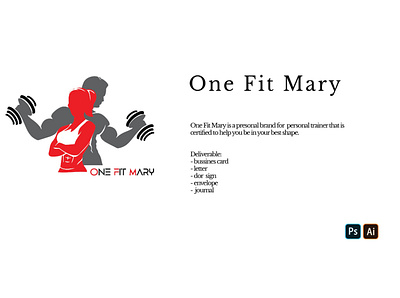 One Fit Mary Brand branding design fit graphic design logo sport trainer vector woman