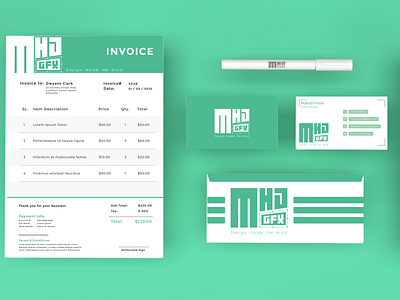 Mhdgfx branding corporate design corporate identity design illustration illustrator logo minimal typography ui visiting card design