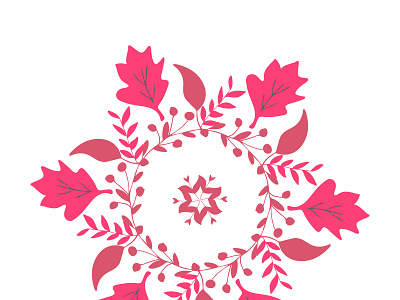 a wreath of leaves design flat icon illustration logo typography vector