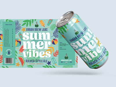 Summer Vibes beer beerlabel beerlovers branding design illustration packagedesign summer typography vibes