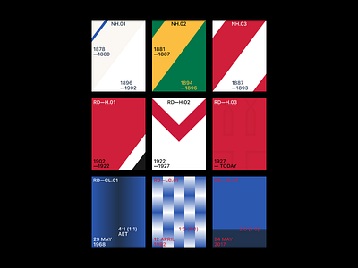 Red Devils Poster Set — NH / RD—H / RD—F design flat football graphic design minimal poster design soccer sports