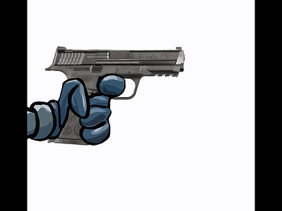 Cartoon Handgun animation design motion graphics