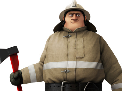 Fire character design illustration tkach