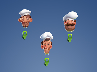 Chefs head art character chef illustration