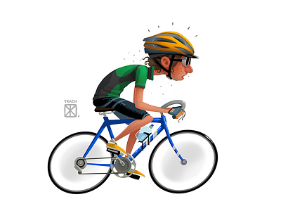 Bicyclist art character illustration
