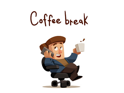 Coffee break art character illustration