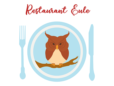 Restaurant Eule design illustration logo