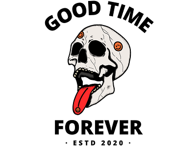 Good TIme Forever branding icon logo simple skull skull logo