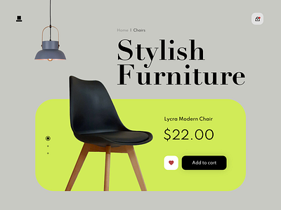 Ecommerce Furniture - UI design animation app branding chair ecommerce furniture graphic design interior design landing page store ui ux visual website
