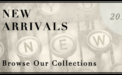 New Arrivals banner collections fashion new sepia spotlight texture typewriter
