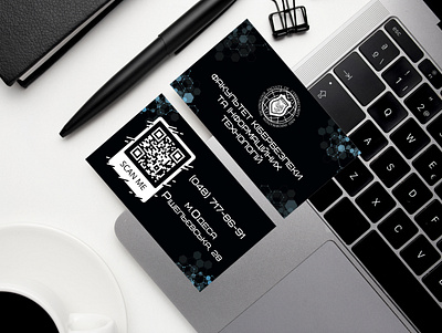 Business card for Faculty cybersecurity and IT black branding business card cybersecurity digital information technology typography