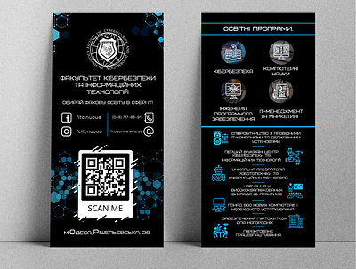 Flyer for the Faculty of cybersecurity and information technol black blue branding cybersecurity digital flyer design information technology typography