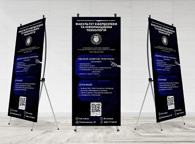X-Banner for the Faculty of Cybersecurity and IT banner black blue branding cybersecurity design digital information technology typography x banner
