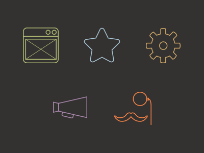 Icons for our services consulting design development icon marketing wireframe