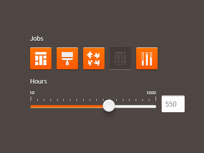 Jobs and hours for "Evelop" form icons slider